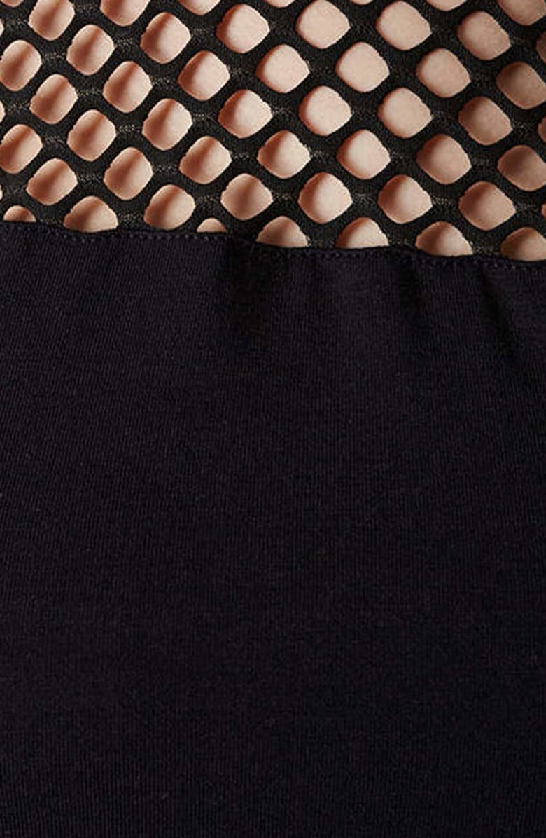 Topshop Mesh Yoke Crop Tank, Alternate, color,