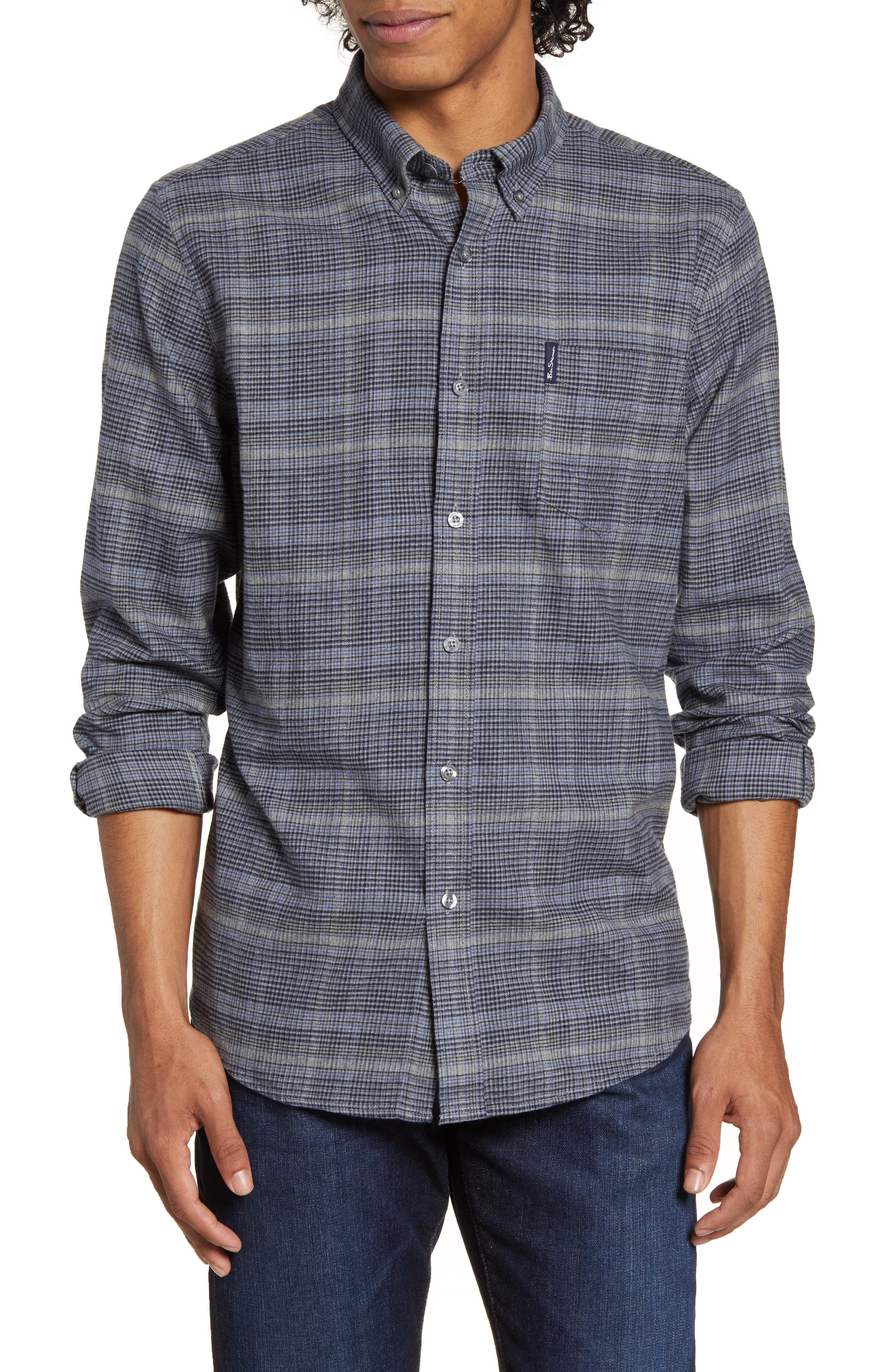 Ben Sherman Trim Fit Plaid Button-Down Flannel Shirt (Men) | Nordstrom