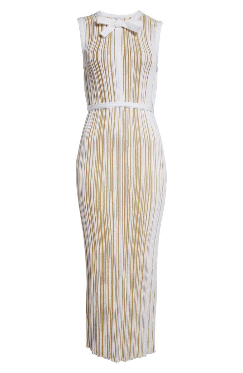 Giambattista Valli Bow Trim Sleeveless Knit Dress, Alternate, color, Gold/ Ivory