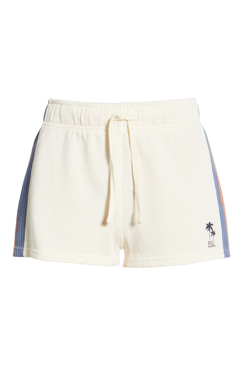 Melting Waves Fleece Shorts, Alternate, color, OFF WHITE