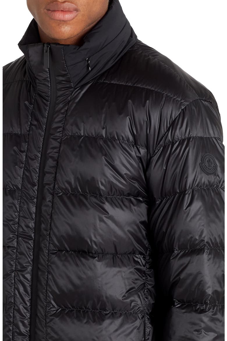 Peyre Back Logo Water Resistant Down Puffer Coat, Alternate, color, BLACK