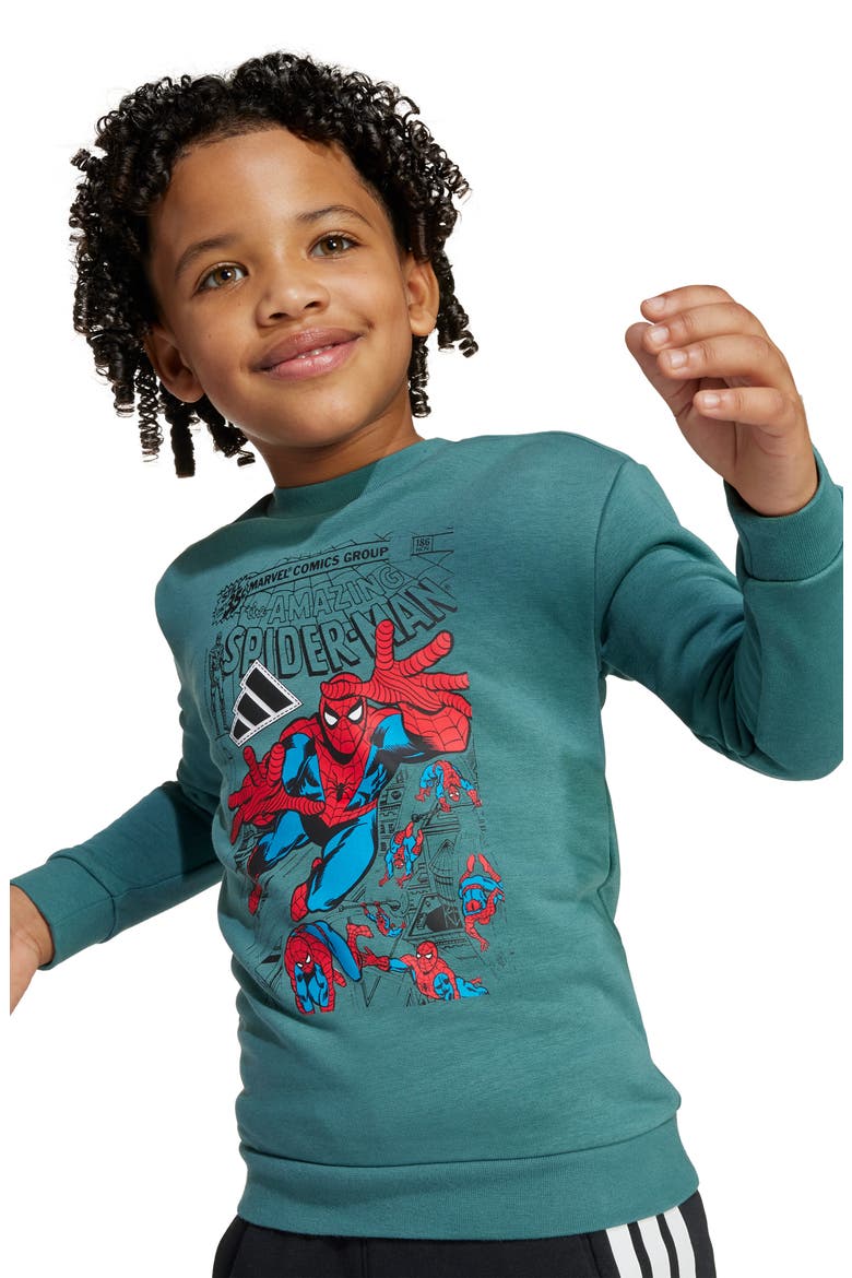 Kids' x Marvel Spider-Man Sweatshirt & Track Pants Set, Alternate, color, PRETEA/WHI