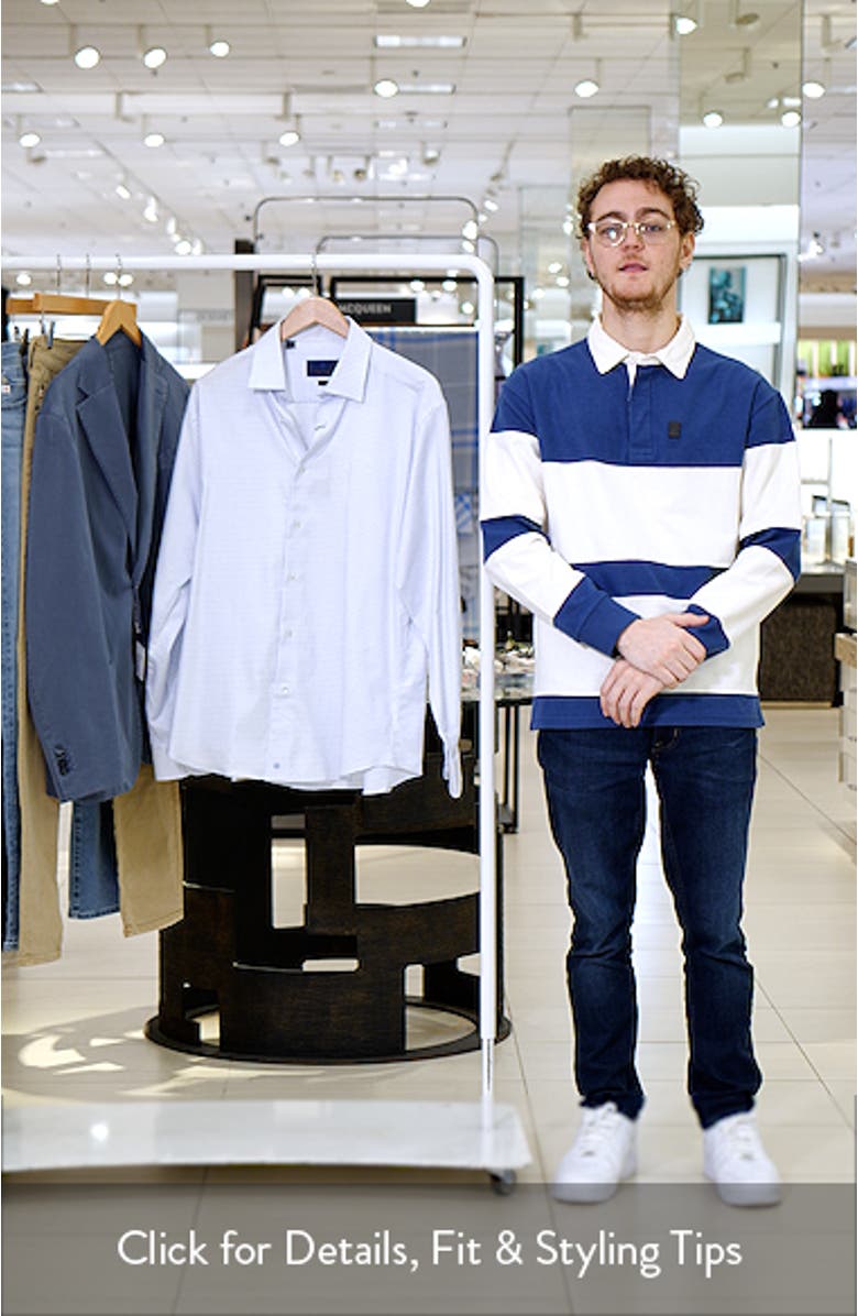 Trim Fit Check Stretch Cotton Twill Dress Shirt, sales video thumbnail