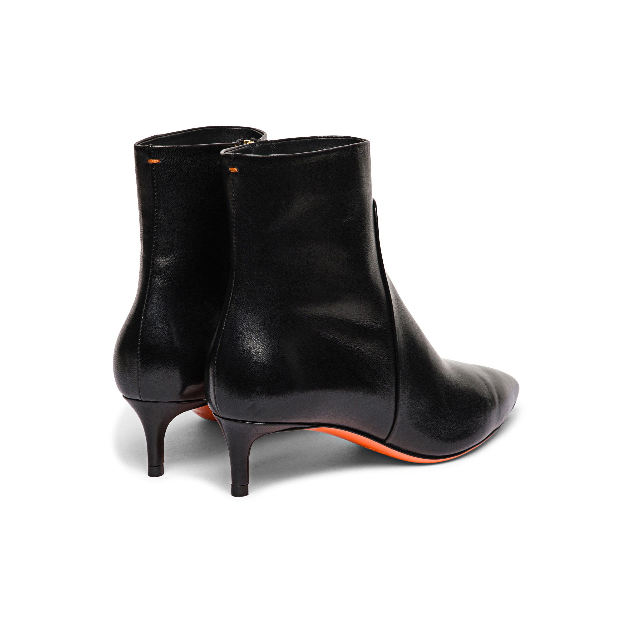 Santoni Women's leather ankle boot, Alternate, color, Black