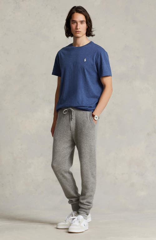 Polo Ralph Lauren Heathered Cotton Crewneck T-shirt In Derby Blue Heather