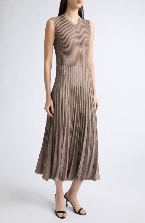Selvin Ribbed Metallic Dress
