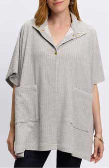 Aspyn Cable Stitch Snap Front Knit Cape