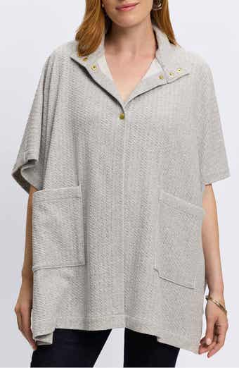 Aspyn Cable Stitch Snap Front Knit Cape