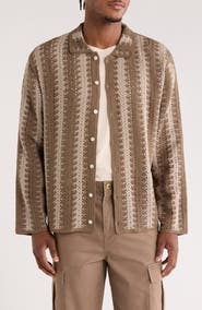 TRUTH Crochet Long Sleeve Button-Up Sweater