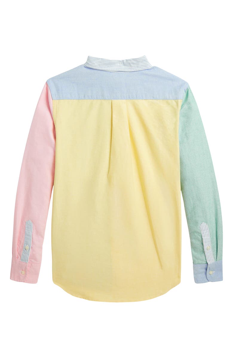Polo Ralph Lauren Kids' Colorblock Cotton Oxford Button-Down Shirt, Alternate, color, 