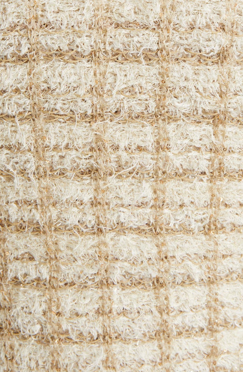 Balmain Collarless Metallic Tweed Jacket, Alternate, color, 