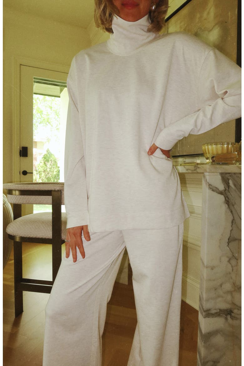 x @cellajaneblog Interlock Turtleneck Sweatshirt, Alternate, color, SNOW HEATHER