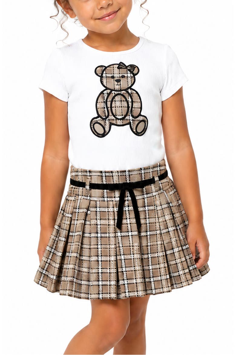Kids' Teddy Marsha Dress, Alternate, color, IVORY/ TAN