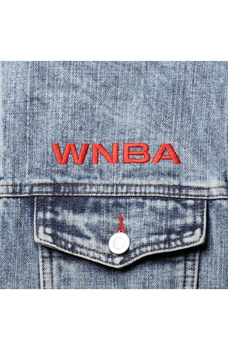 THE WILD COLLECTIVE Men's The Wild Collective WNBA Logowoman Full-Button Denim Jacket, Alternate, color, 