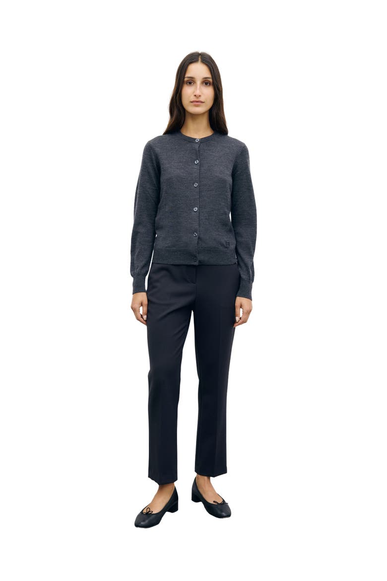 Rene Merino Wool Button Cardigan, Alternate, color, Anthracite