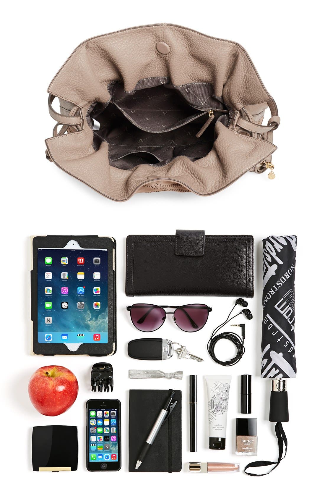 Vince Camuto 'Nella' Leather Hobo Bag, Alternate, color, 