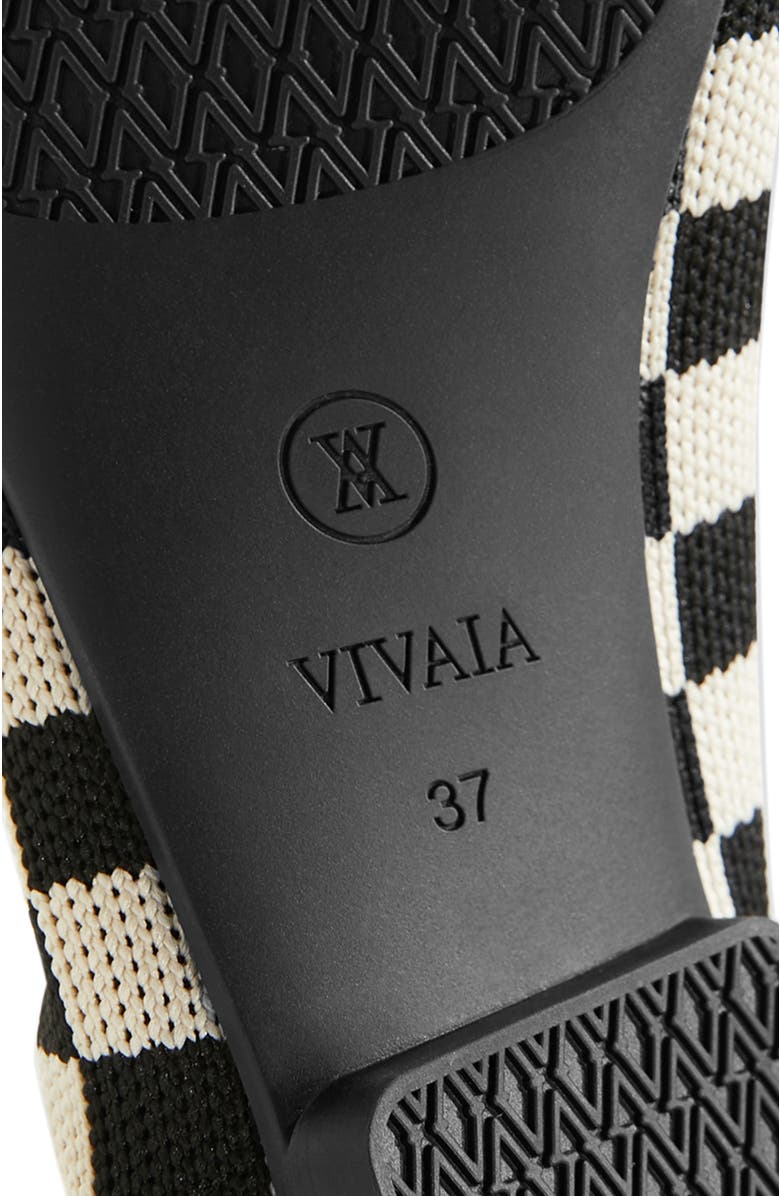 VIVAIA Square-Toe V-Cut Flats, Alternate, color, Checker