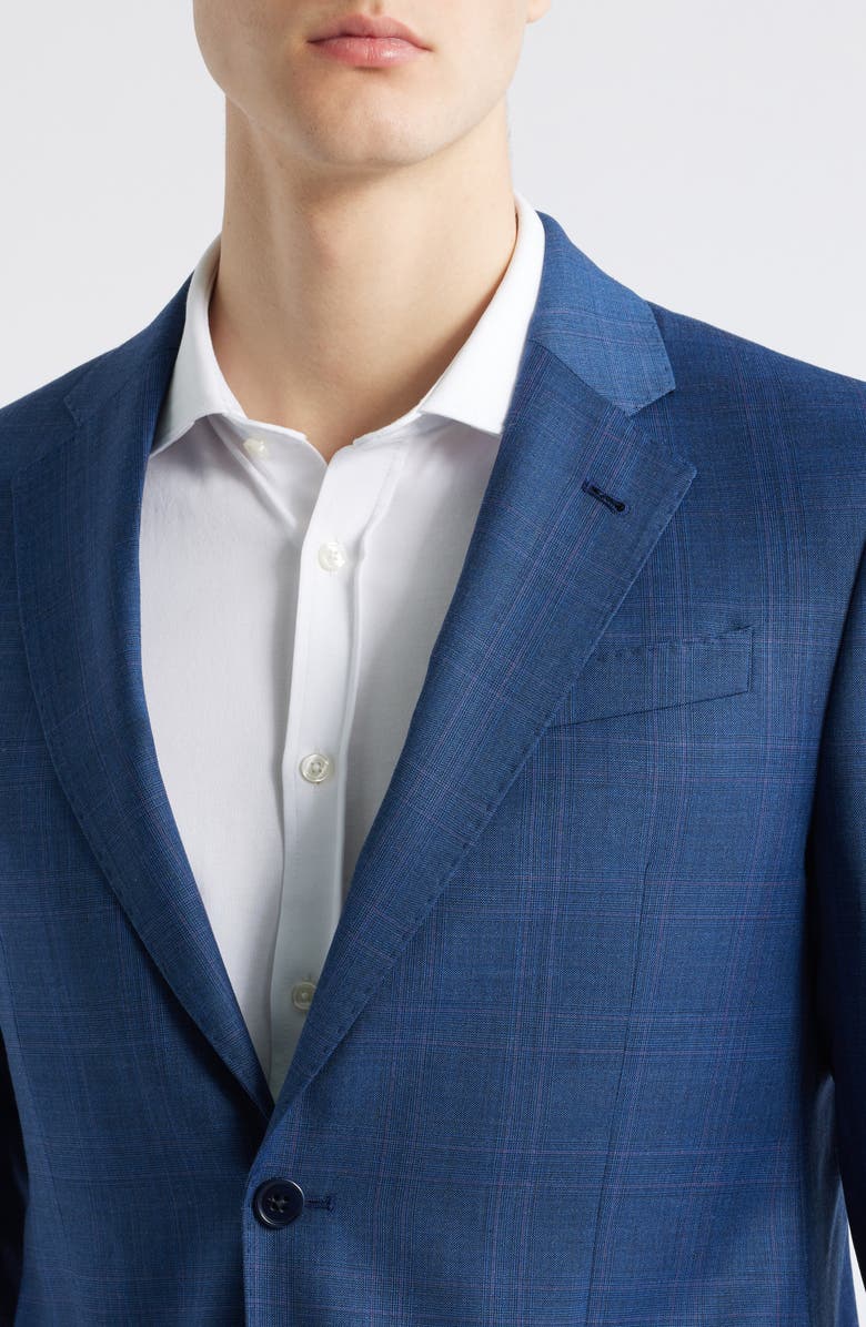 Emporio Armani Blue Check Wool Suit, Alternate, color, Dark Blue