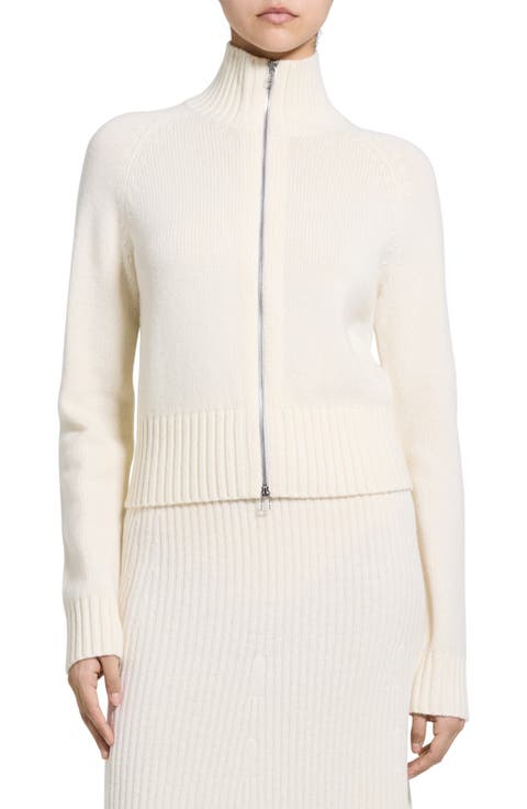 Raglan Zip Wool & Cashmere Cardigan