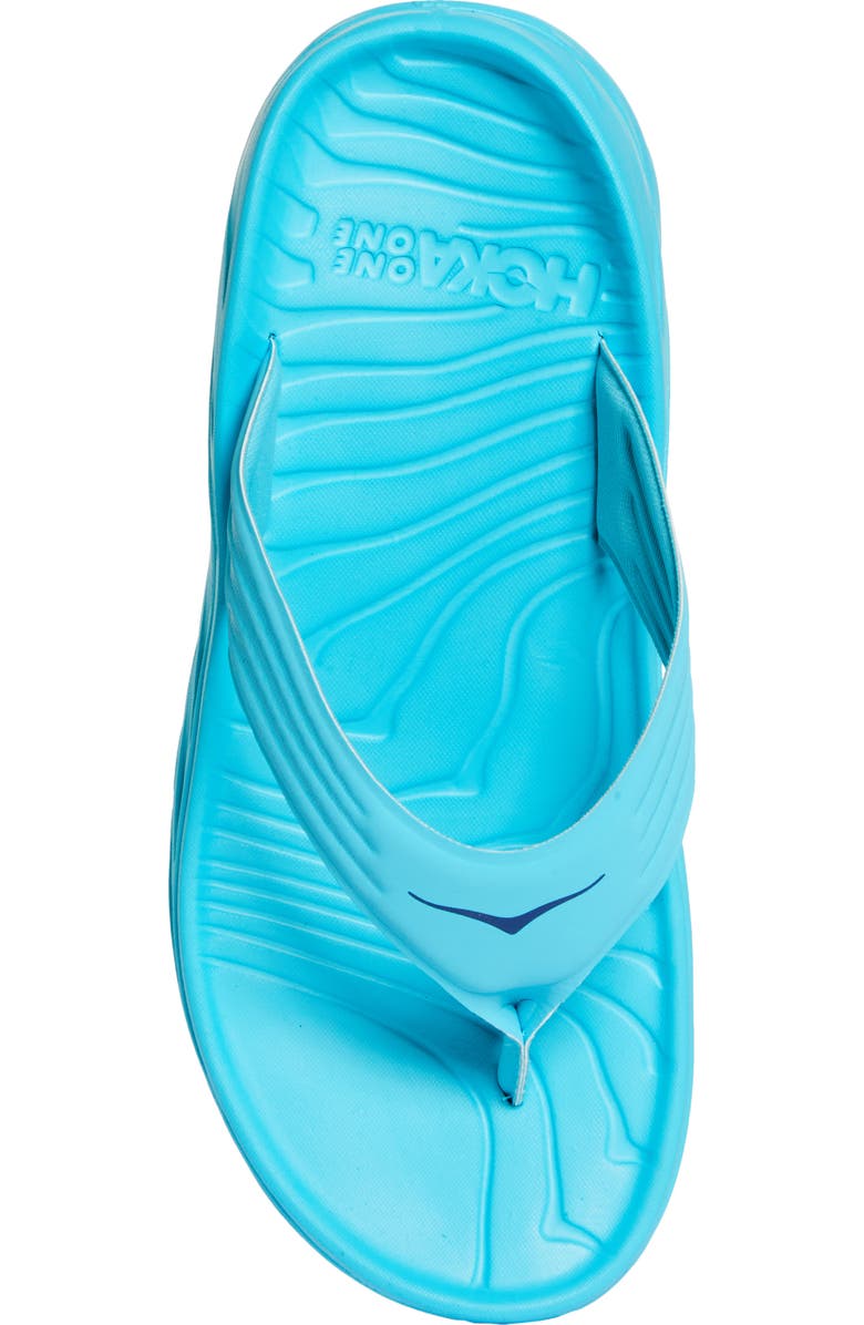 HOKA Ora Recovery Flip Flop, Alternate, color, Scuba Blue / Bellwether Blue