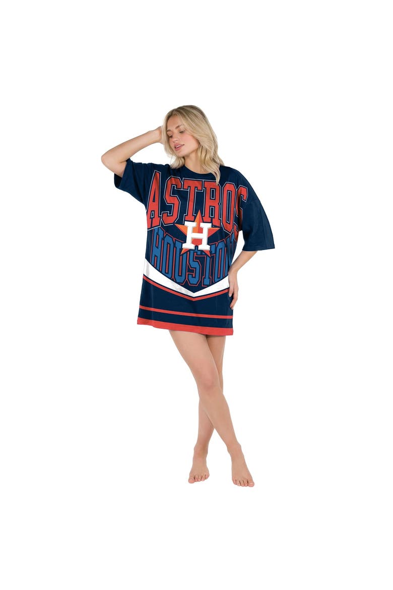 Women's Concepts Sport  Navy Houston Astros Mosaic Knit Nightdress, Main, color, Navy