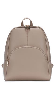 Faux Leather Zip Front Backpack
