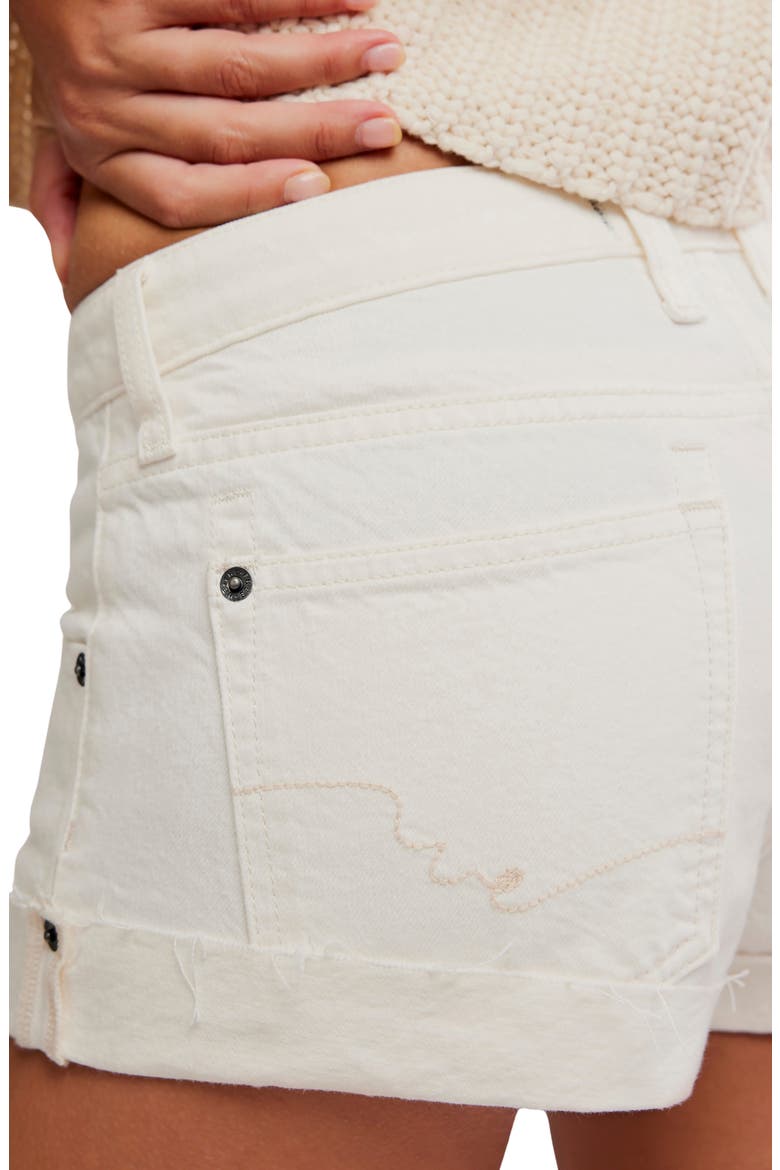 Cali Cuffed Cotton Shorts, Alternate, color, SOFT WHITE