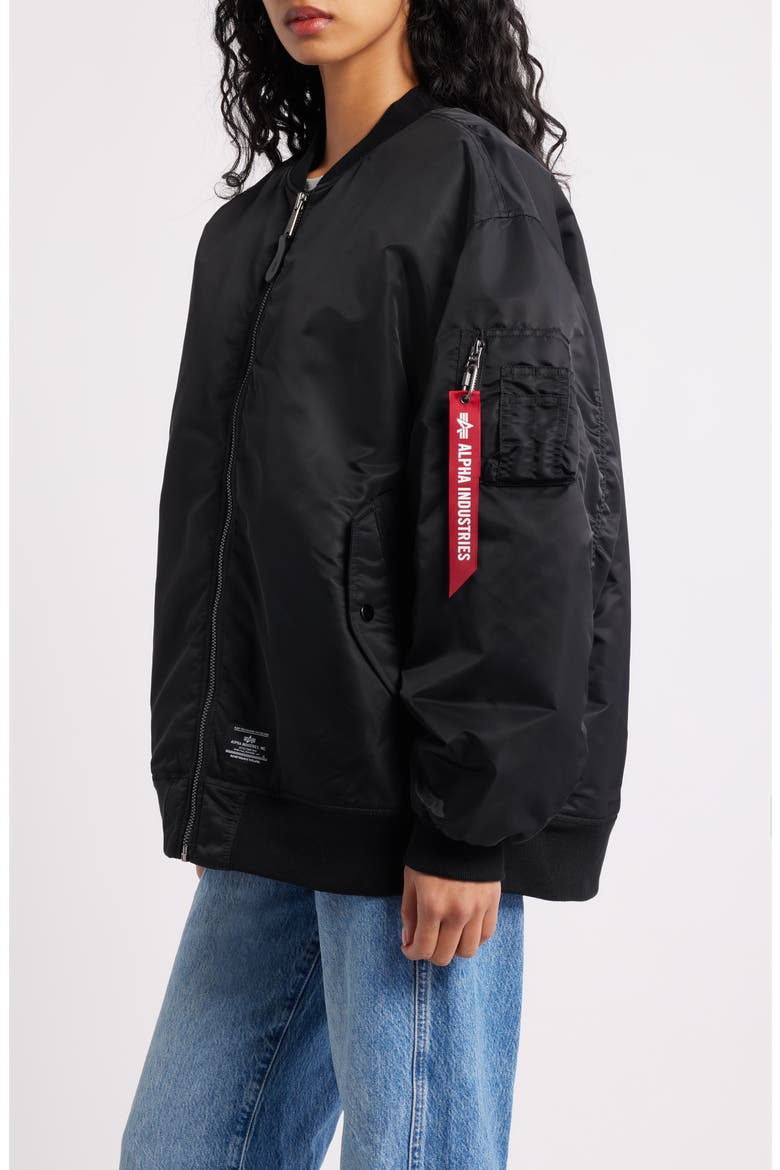 MA-1 Oversize Flight Jacket, Alternate, color, BLACK