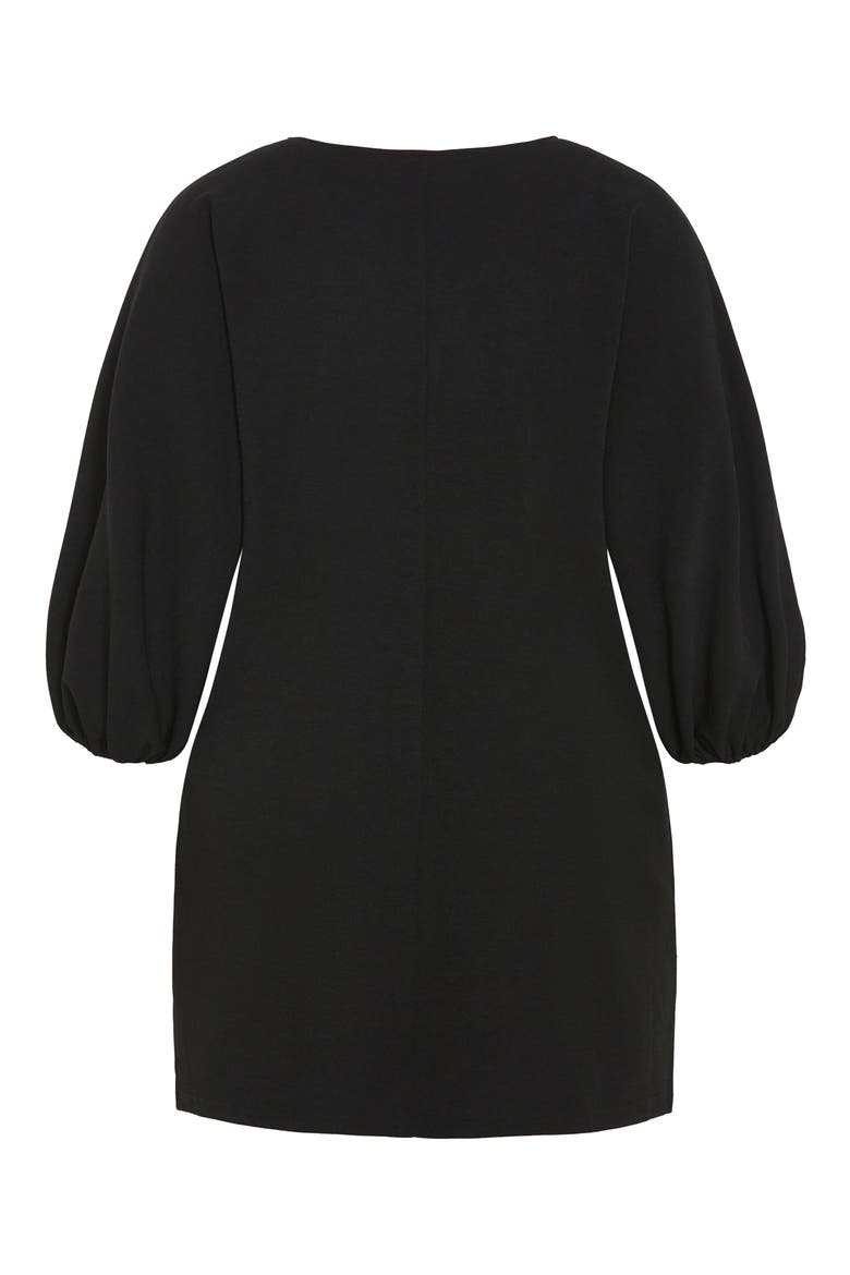 Lilia Balloon Sleeve Minidress, Alternate, color, BLACK