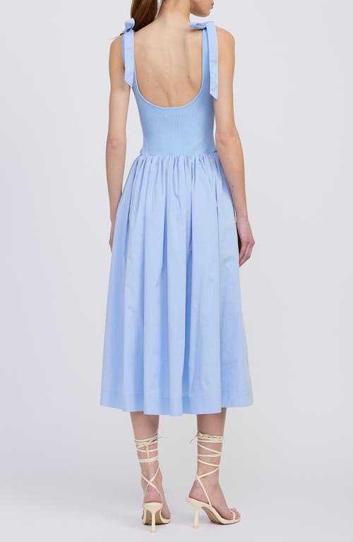 En Saison Wren Mixed Media Midi Sundress In Blue