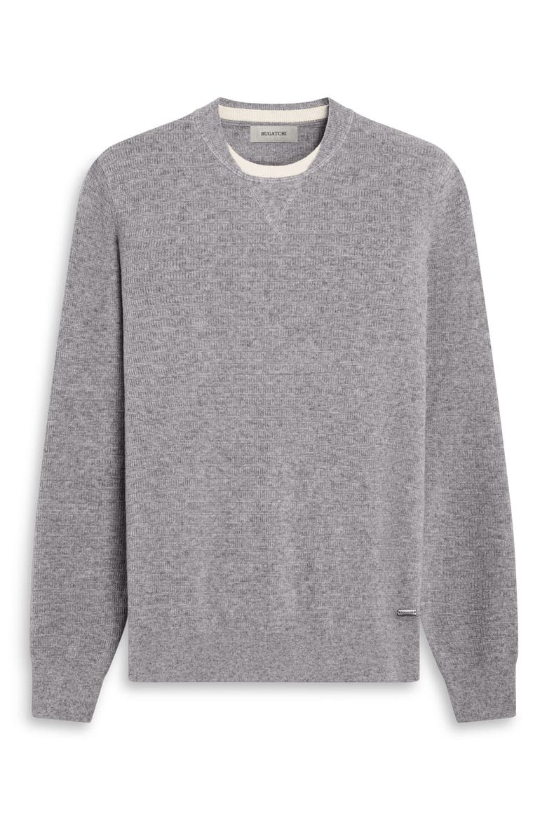 Wool & Cashmere Crewneck Sweater, Alternate, color, SMOKE GREY