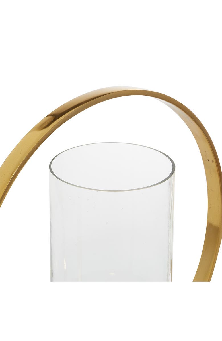 WILLOW ROW Gold Aluminum Contemporary Candlestick Holder - 15" x 12" x 5", Alternate, color, 