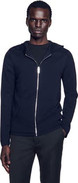 SANDRO Zipped cardigan with hood