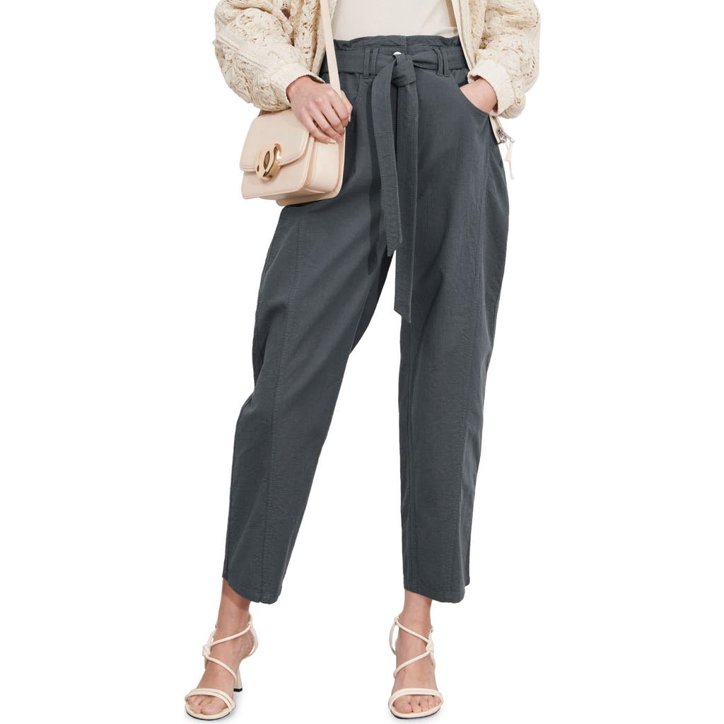 & Other Stories Belted Wide Leg Ankle Pants In Grey