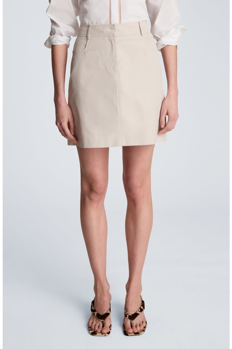 Cotton Miniskirt, Alternate, color, OXFORD STONE
