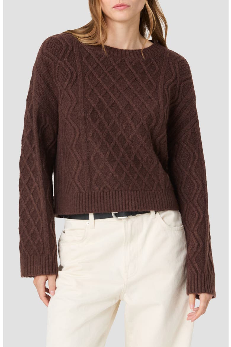 Wesley Cable Stitch Sweater, Main, color, COCOA BROWN