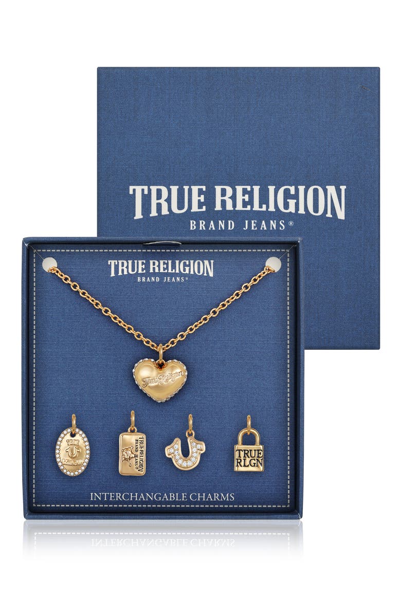 Interchangeable Charms Necklace, Main, color, GOLD TONE