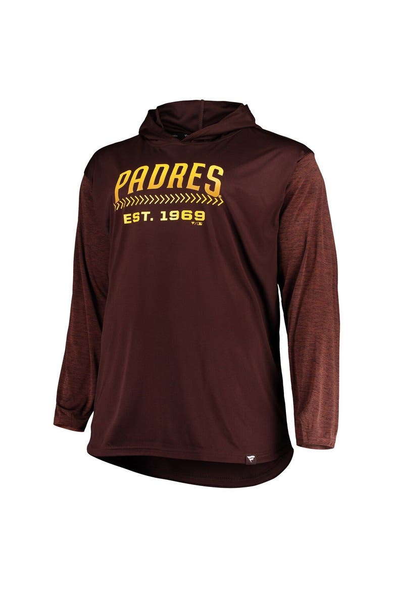 Men's Brown San Diego Padres Big & Tall Wordmark Club Pullover Hoodie, Alternate, color, Brown