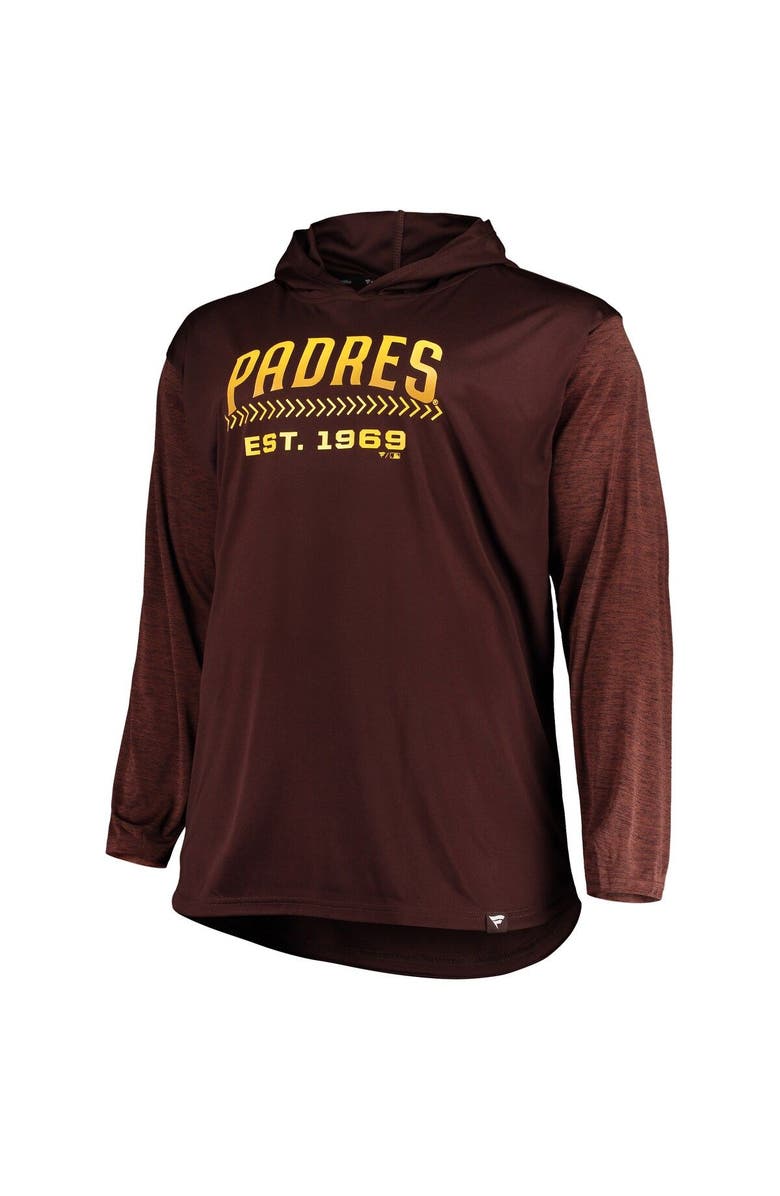 PROFILE Men's Brown San Diego Padres Big & Tall Wordmark Club Pullover Hoodie, Alternate, color, 