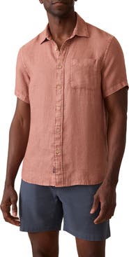 Faherty Palma Linen Short Sleeve Button-Up Shirt