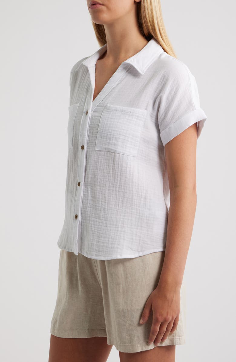 beachlunchlounge Chicago Gauze Shirt, Alternate, color, White