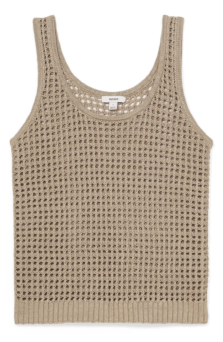 Reiss Claudia Open Stitch Linen Sweater Tank, Alternate, color, 