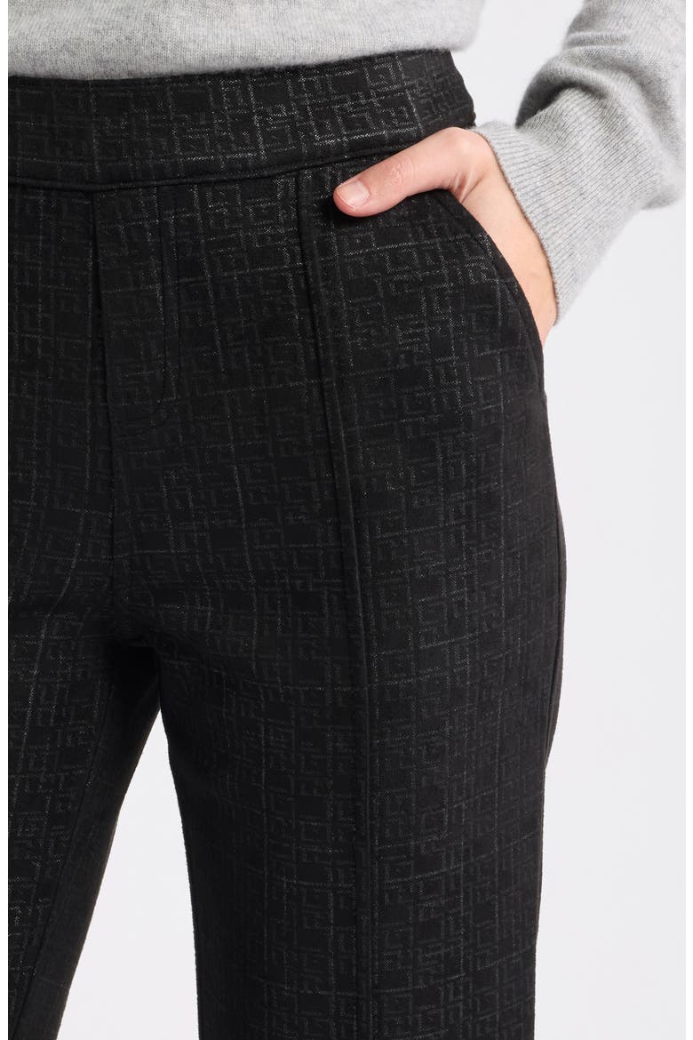 Metallic Geo Faux Suede Straight Fit Pants, Alternate, color, BLACK