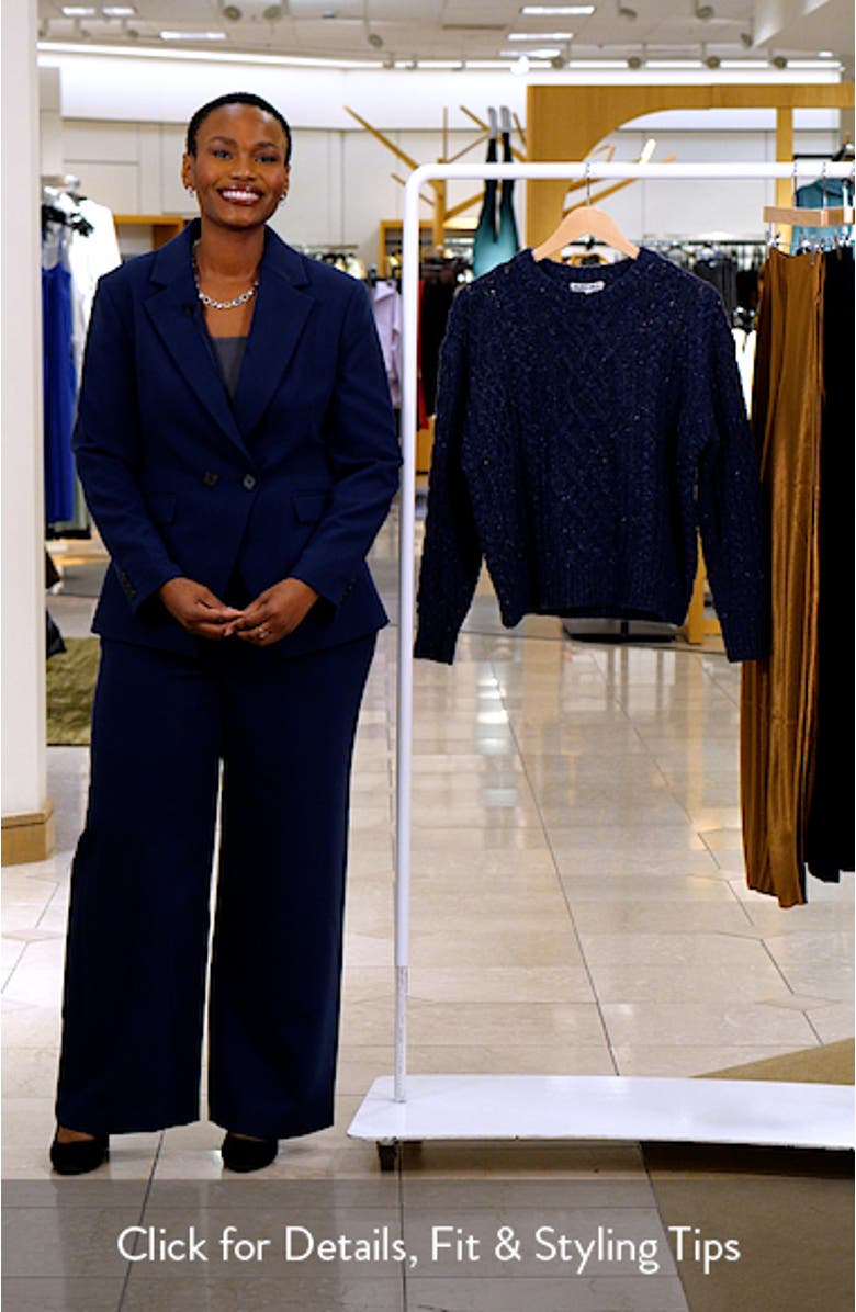 Madelyn Cable Knit Wool Blend Donegal Sweater, sales video thumbnail