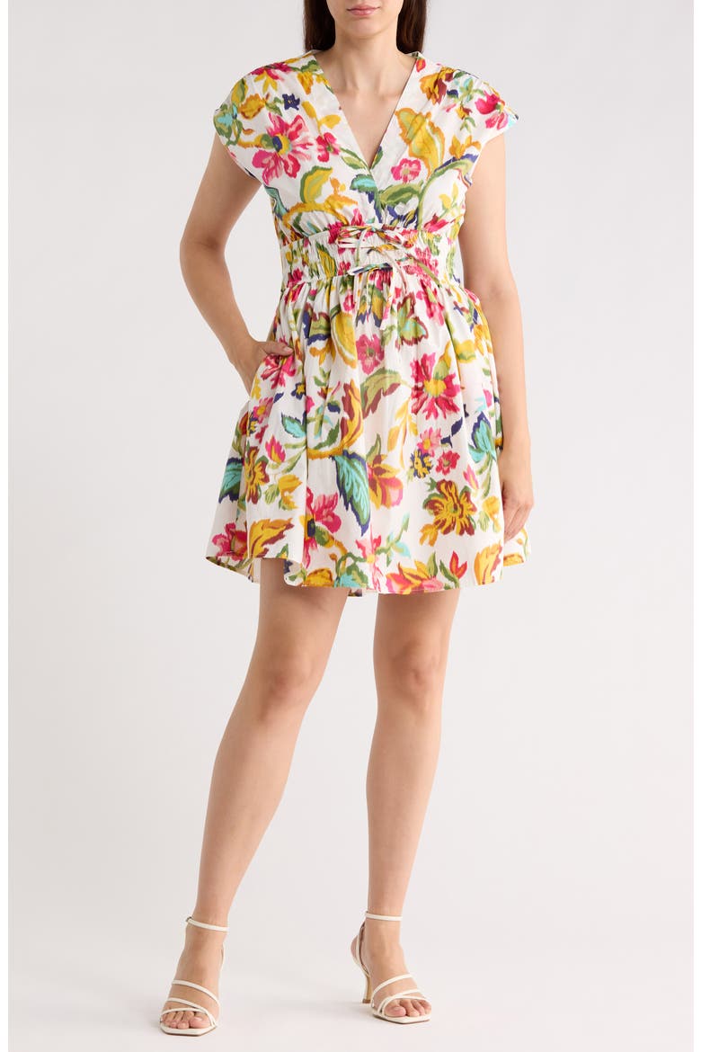 V-Neck Multi Tie Dress, Main, color, BRIGHT ROSE