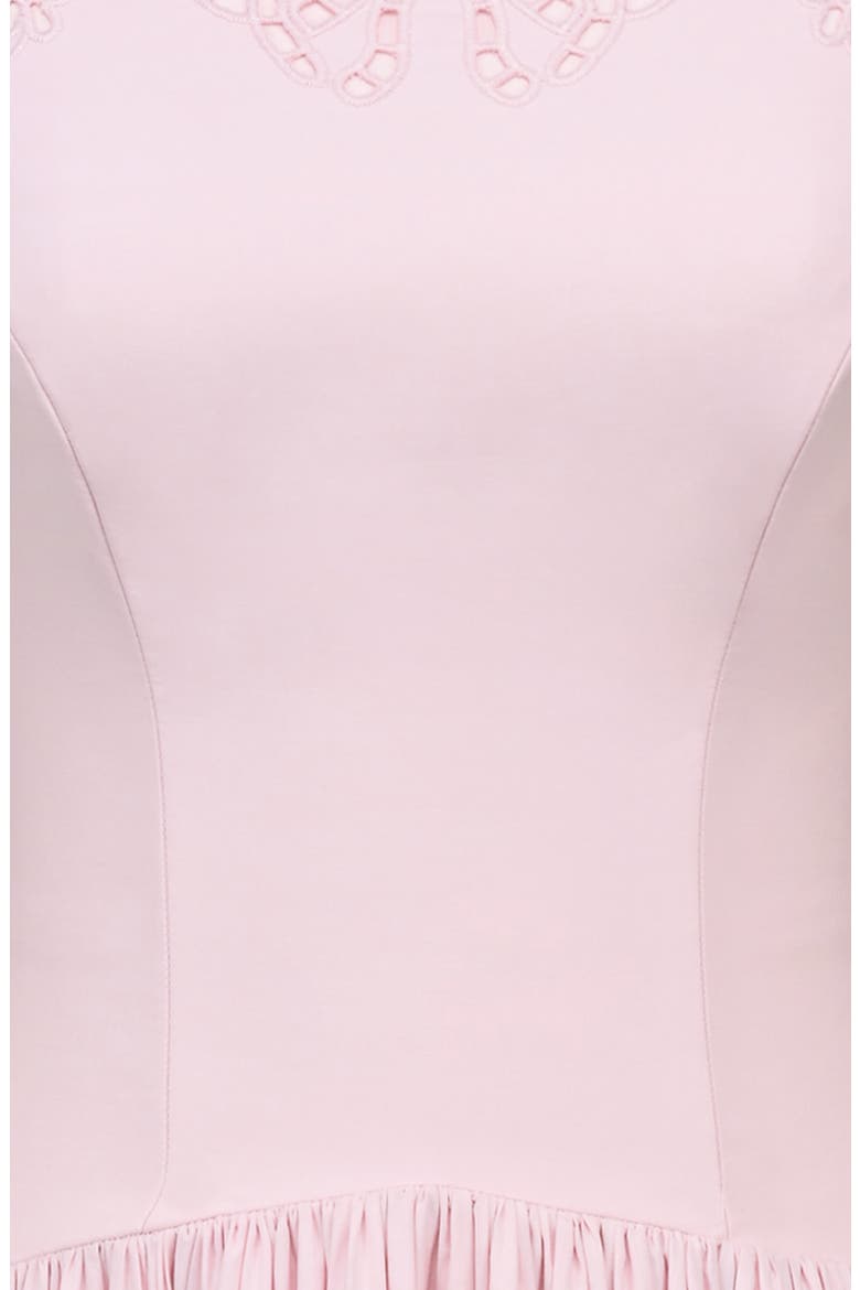 Lauren Off the Shoulder Eyelet Cotton Midi Dress, Alternate, color, PINK