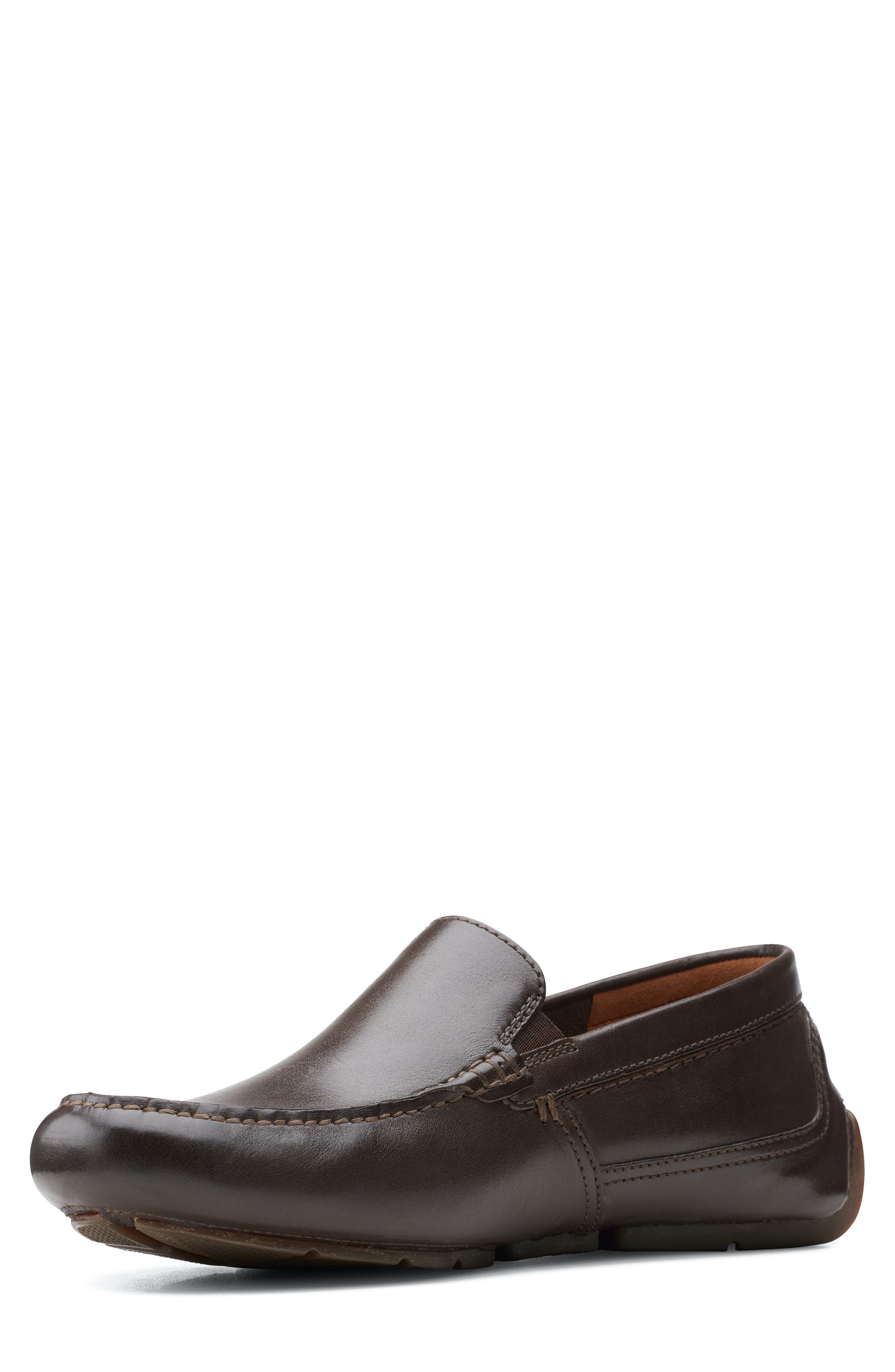Clarks<sup>®</sup> Markman Plain Leather Loafer, Alternate, color, Dark Brown Leather