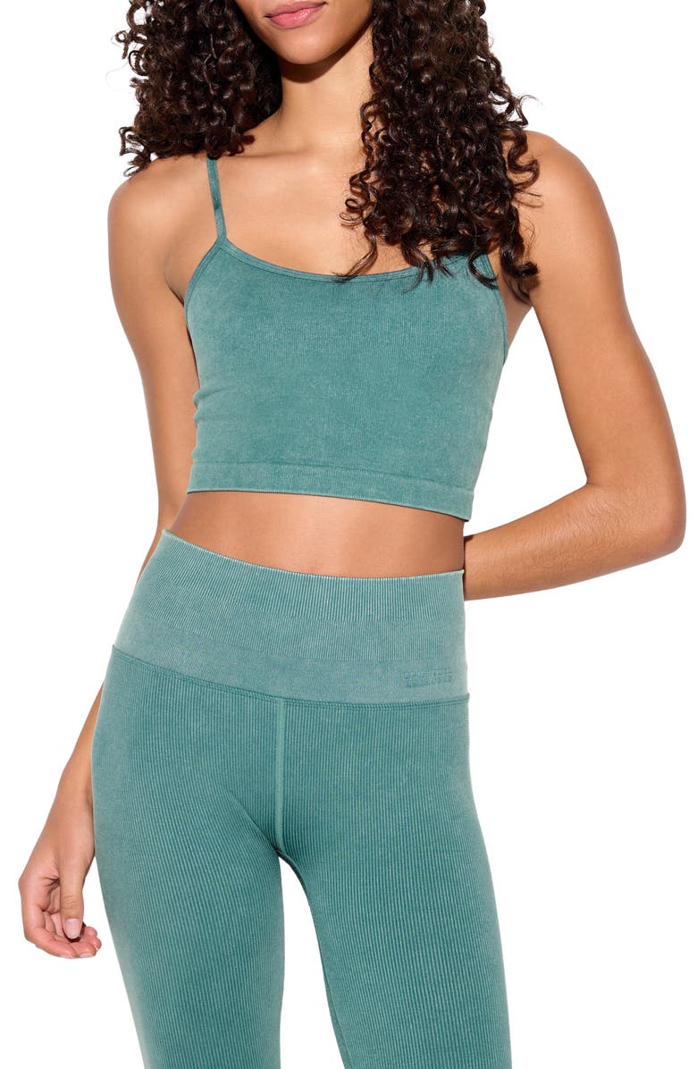 Spiritual Gangster Sun Bleached Exhale Ribbed Bralette Top, Main, color, 