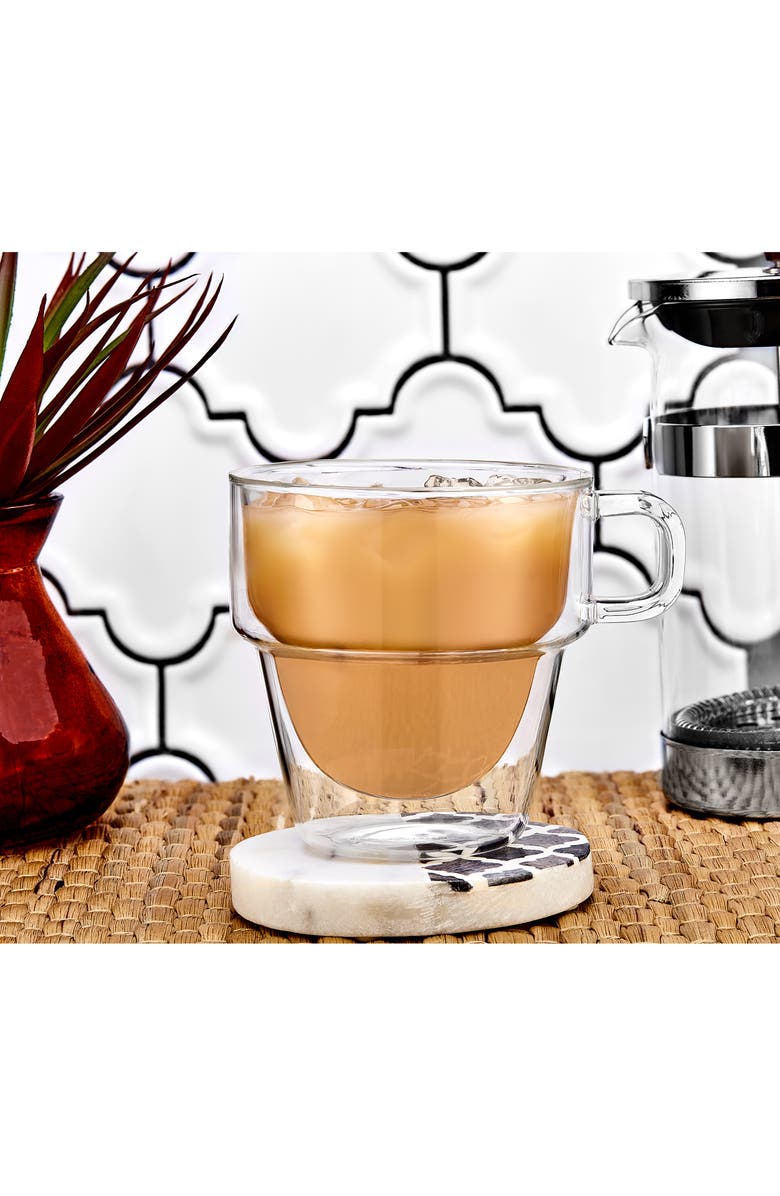 JoyJolt Stoiva Stackable Double Wall Espresso Cup - Set of 4, Alternate, color, Clear