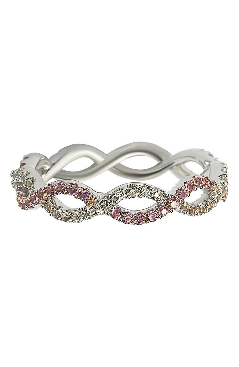 SUZY LEVIAN Pink Sapphire Crossover Band Ring, Alternate, color, Pink